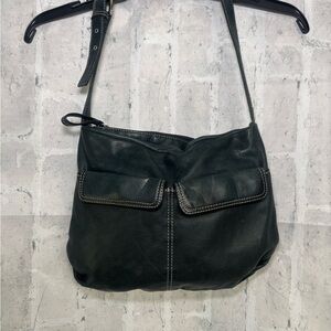 Stone Mountain Accessories Dark Green Leather Shoulder Bag